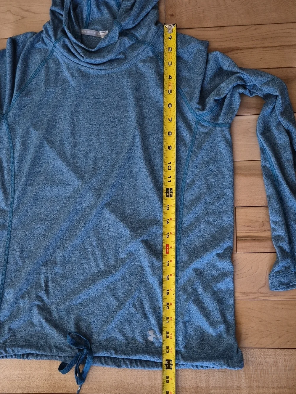 Under Armour Women's Size Medium Heathered Blue Hooded Pullover - Picture 4 of 5